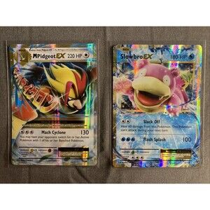 Pokemon TCG: Slowbro & M Pidgeot EX (2016) XY Evolutions Rare Holo Cards